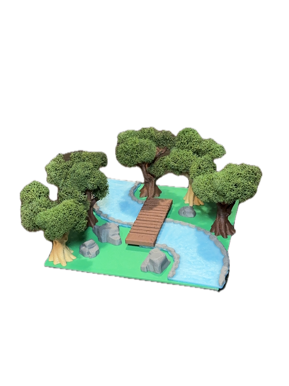 River Crossing terrain pack set up on a table