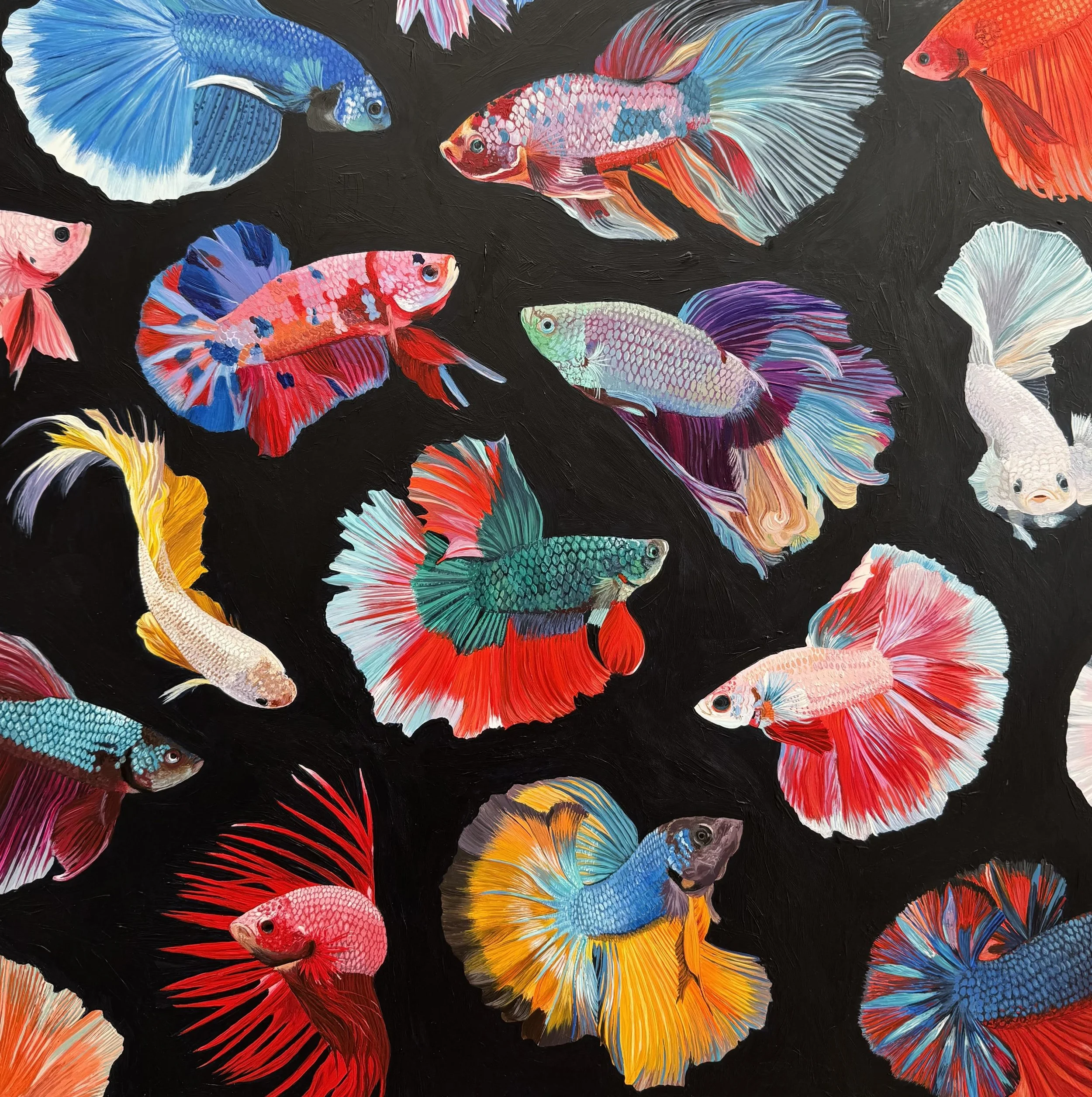 Colorful Swim Canvas Print