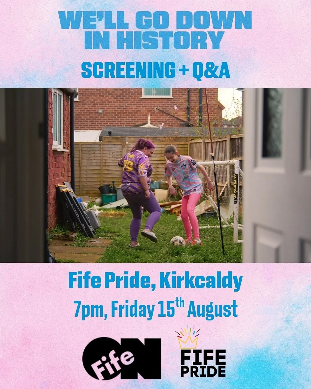 🏳️&zwj;⚧️⚽️ We&rsquo;re heading to Scotland! 🏴󠁧󠁢󠁳󠁣󠁴󠁿

Thrilled to team up with @fifepride for a special screening of &lsquo;We&rsquo;ll Go Down in History&rsquo; at the historic @adam_smith_theatre in Kirkcaldy.

📅 Friday 15 August
🕖 7PM
📍