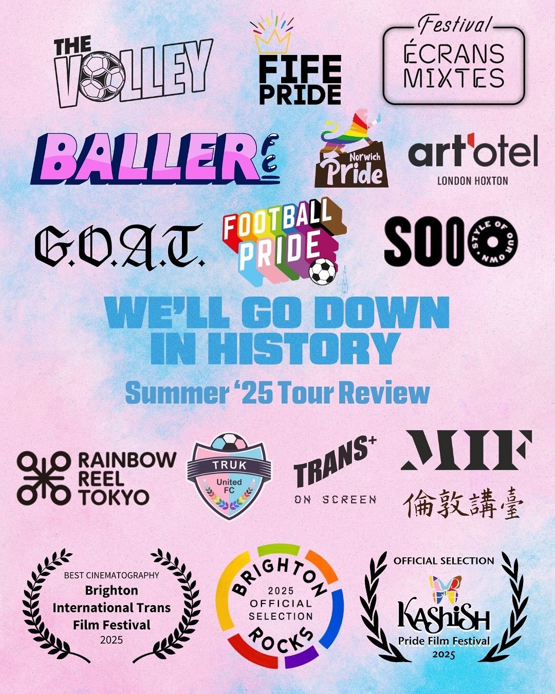 What a summer ☀️⚽️🏳️&zwj;⚧️

As we roll into September, we&rsquo;re taking a moment to look back at the incredible summer tour we have been on. Here are just a few of the highlights:

🎬 A standing ovation at Brighton International Trans Film Festiv