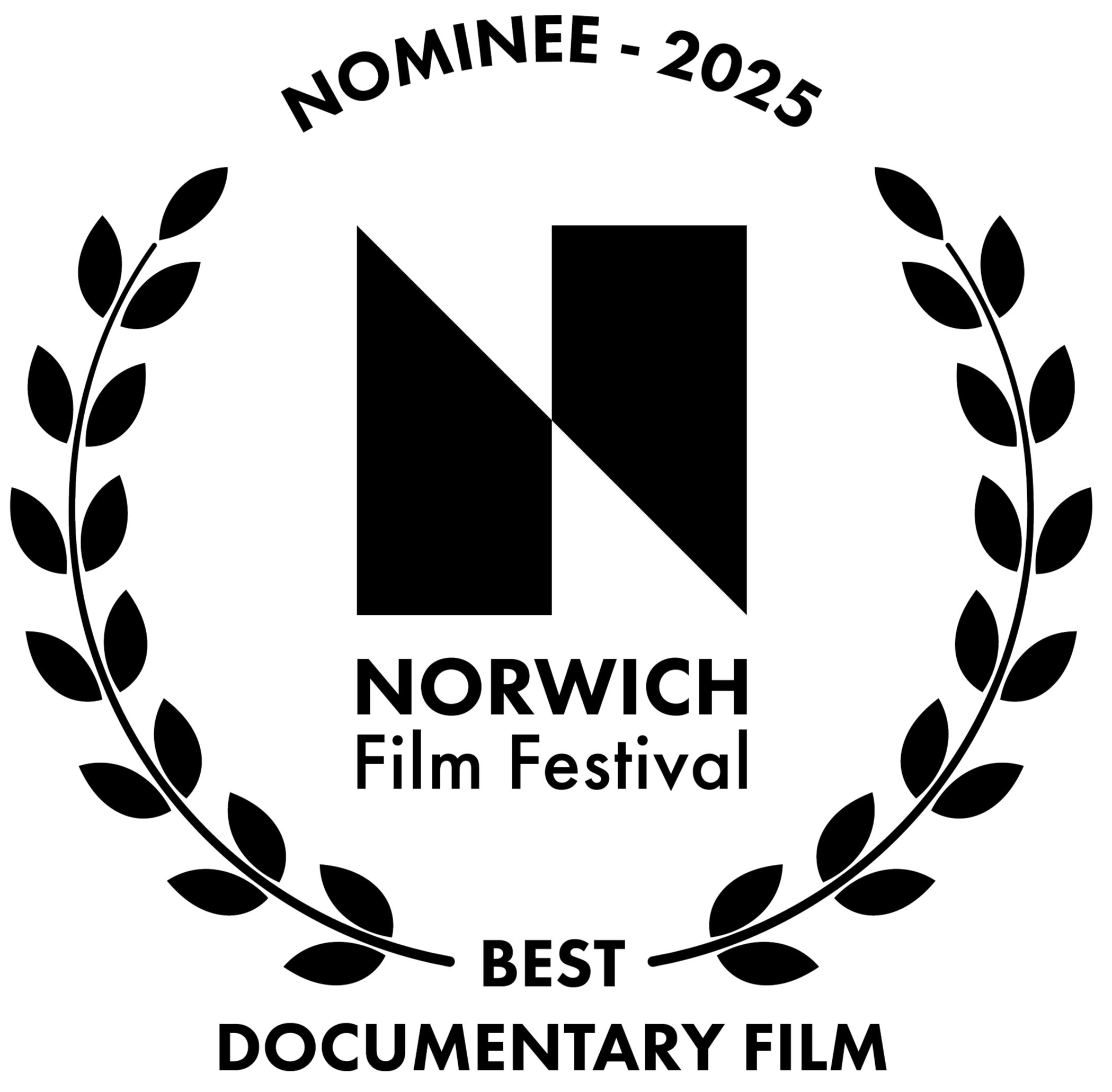 Norwich Film Festival Best Documentary Film Nominee 2025 Laurel Logo
