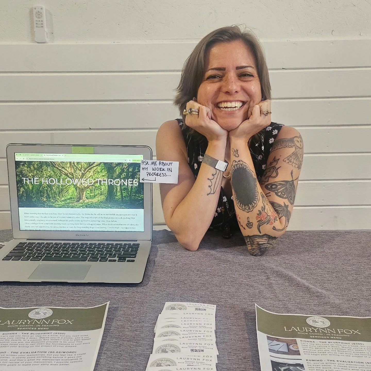 I did my first author event last night... with no book 🙃

But I was so encouraged! The friends I've made at the Mountains and Manuscripts retreat have been incredible. Building community and connecting with other authors - in every stage of the writ