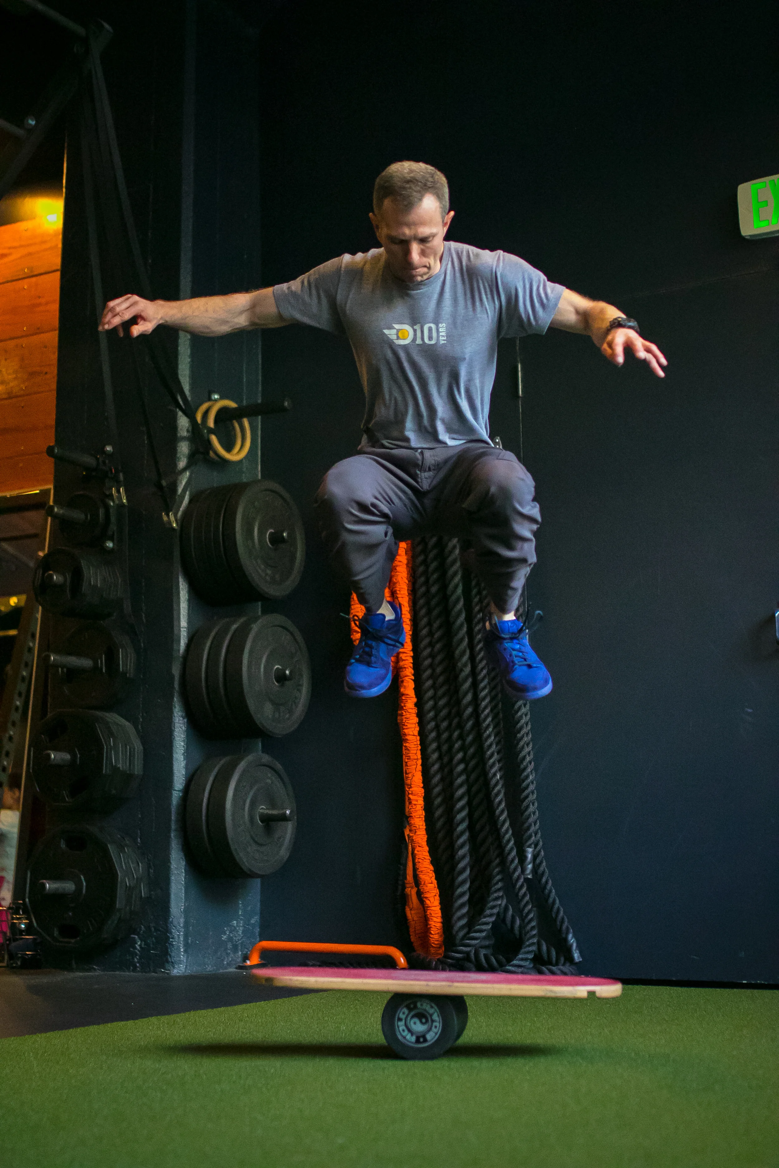 DIAKADI Trainer Sean O'Brien, master of acrobatics and previous American Ninja Warrior competitor.
