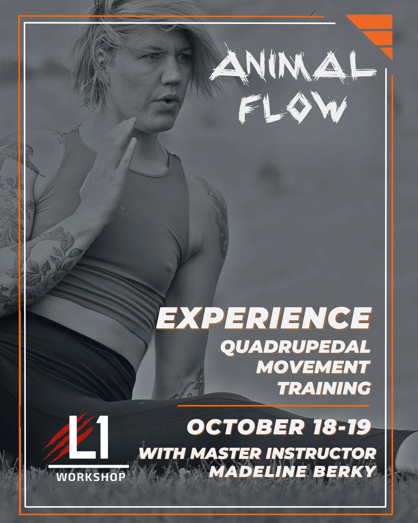 DIAKADI is proud to host the Animal Flow Level 1 Workshop!⁠
⁠
OCTOBER 18-19 | Saturday and Sunday⁠
10:00am to 5:00pm⁠
⁠
Led by Master Instructor Madeline Berky, this two-day training will take you through all 30 foundational movements of the Animal F