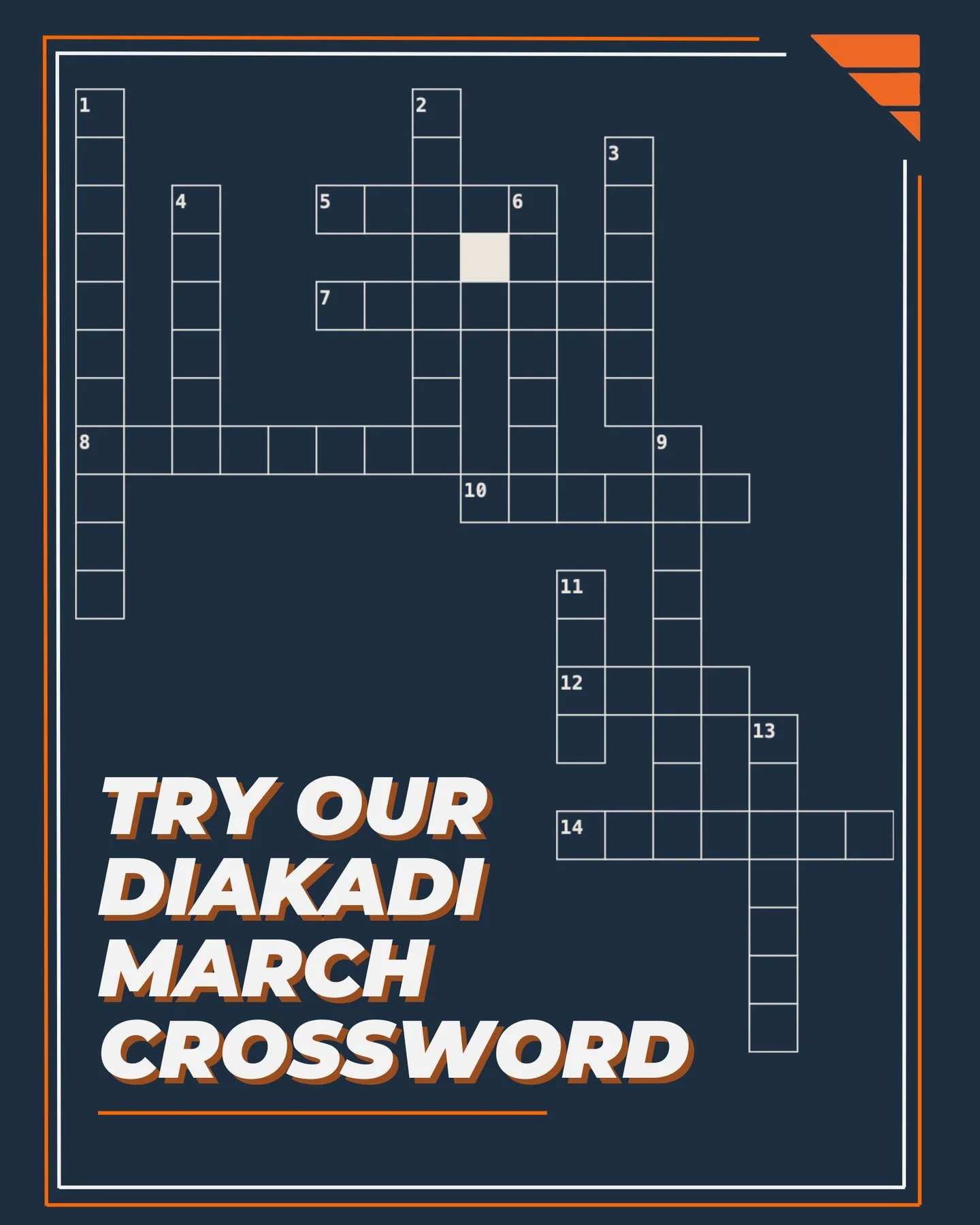 Check out our brand new March crossword!⁠
⁠
Expand your fitness vocabulary while brushing up on your DIAKADI trivia. ⁠
⁠
From training concepts to community knowledge, this crossword is a fun way to test what you know (and maybe learn something new a