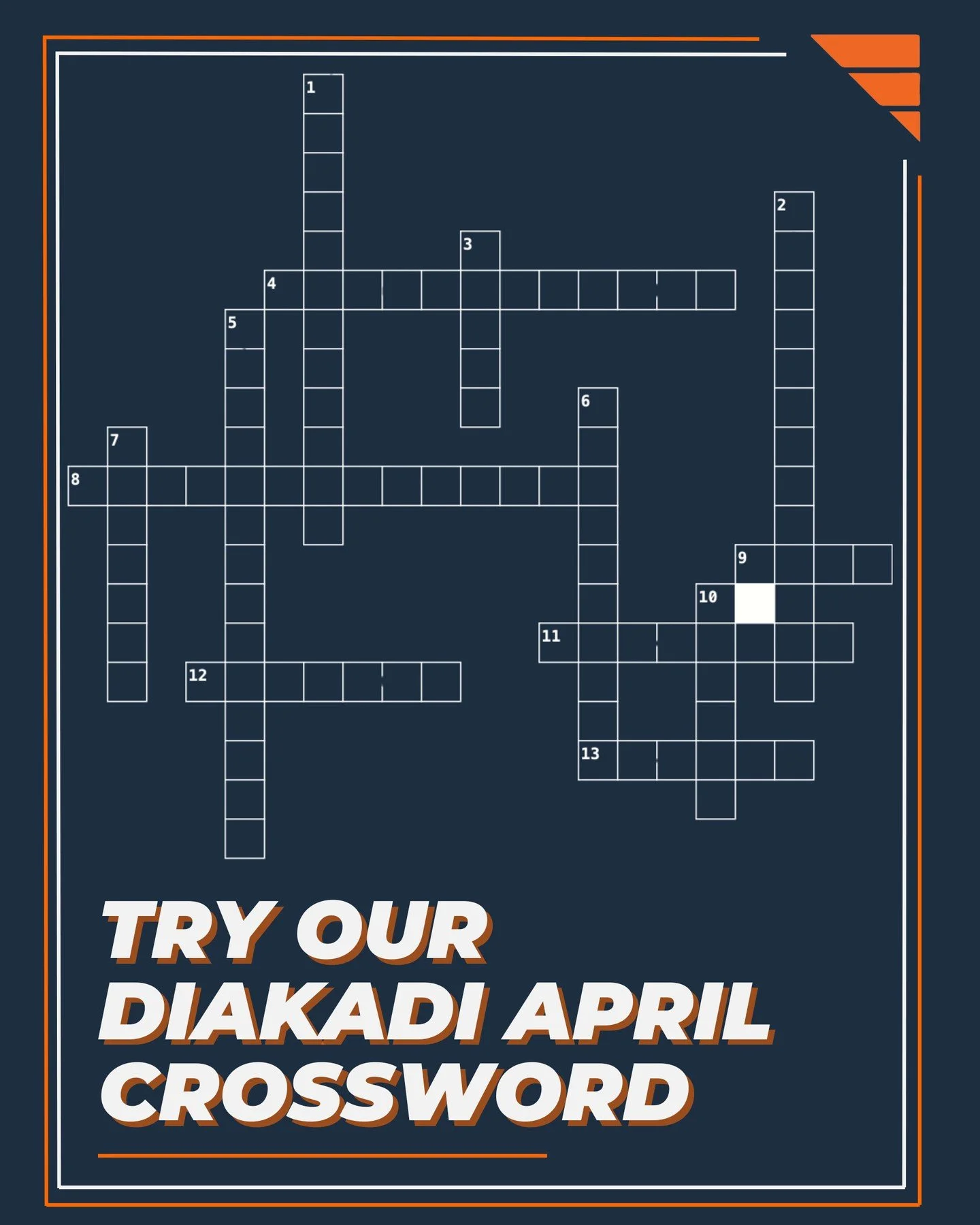 Check out our brand new crossword!⁠
⁠
Expand your fitness vocabulary while also brushing up on your DIAKADI trivia. ⁠
⁠
Visit our LINK IN BIO to get started, and use the password &ldquo;DIAKADIApril&rdquo; to check your answers! This month&rsquo;s th