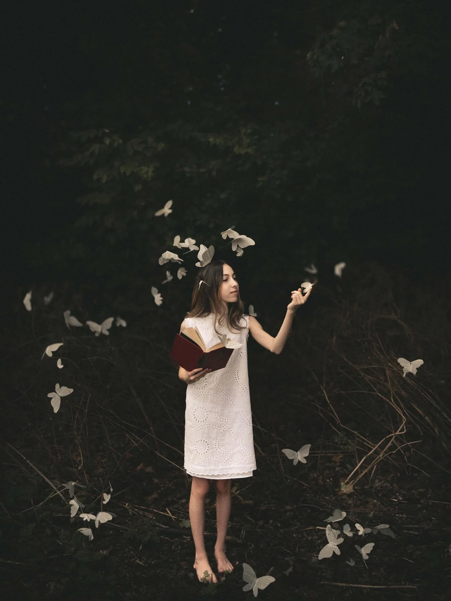 Sometimes the magic isn&rsquo;t just in the edit&hellip; it&rsquo;s in the hours spent cutting tiny paper butterflies at my kitchen table, one by one.
This whole scene was made by hand, no AI, just imagination, paper, and a very patient pair of sciss