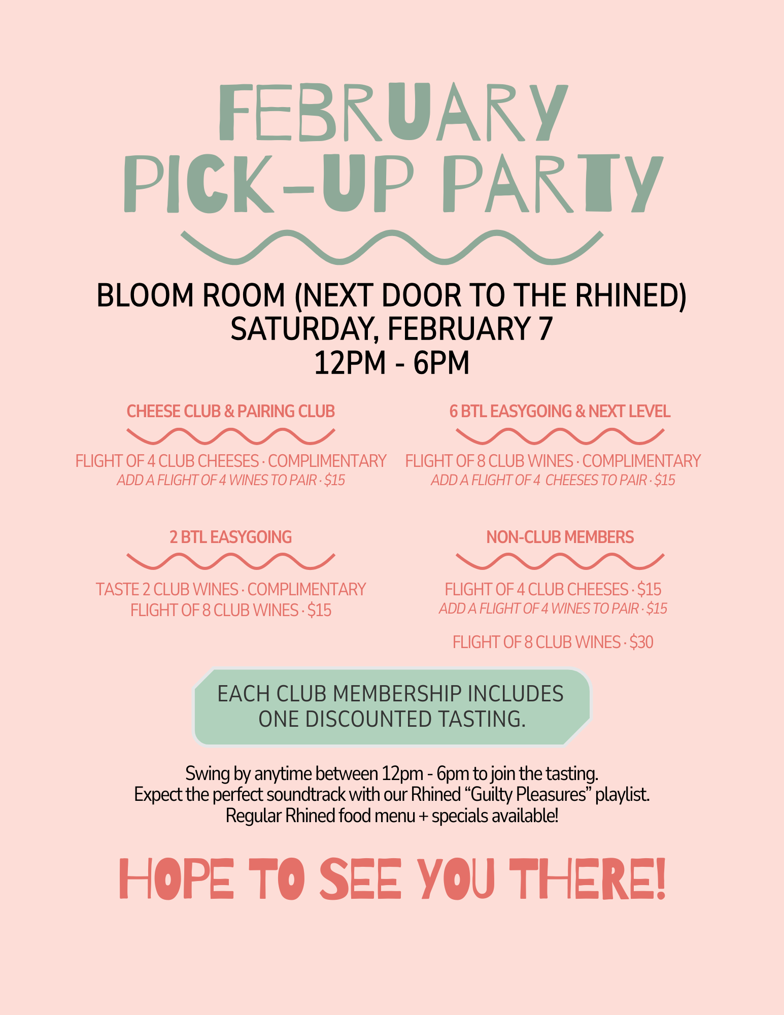 February Rhined Club Pick-Up Party “Guilty Pleasures”