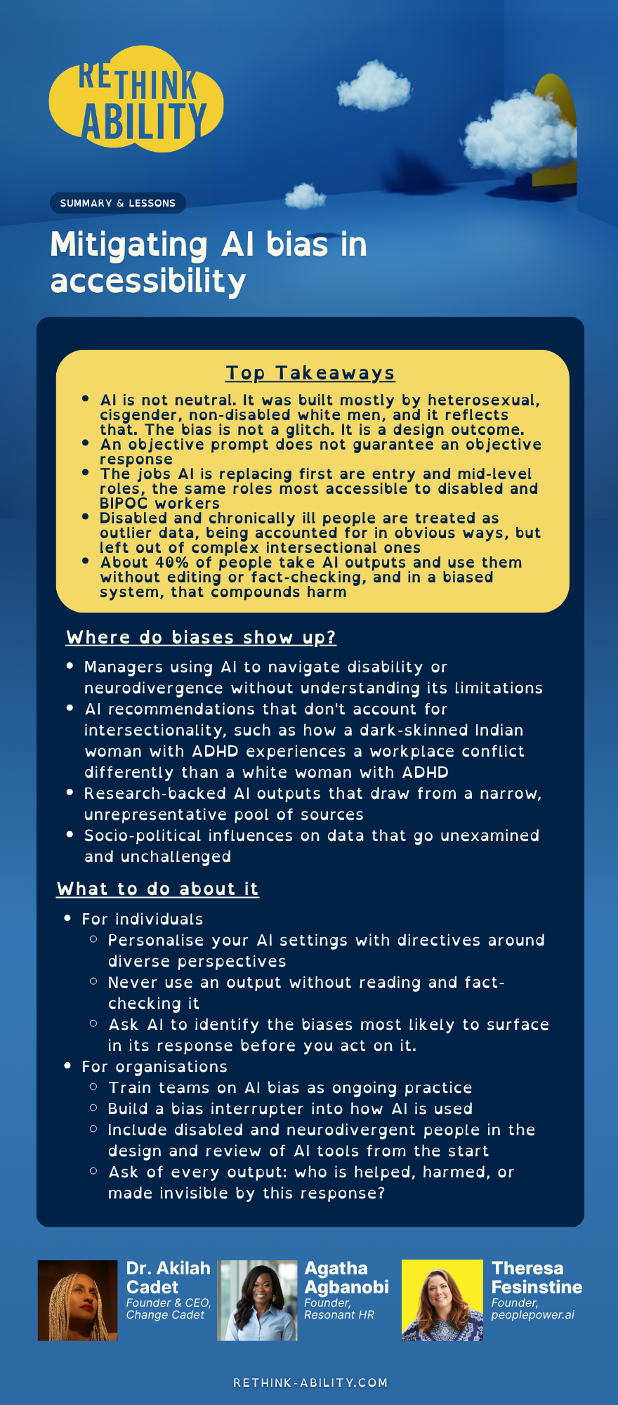 Preview of "Mitigating AI Bias in Accessibility" one page summary document
