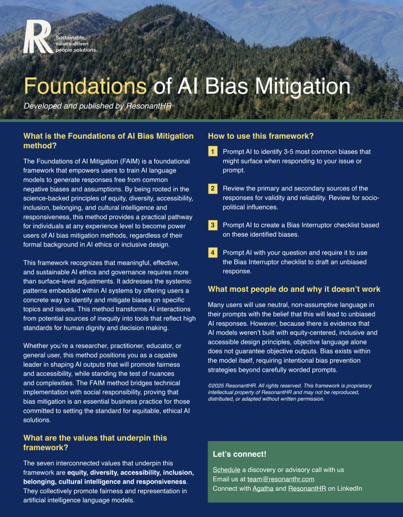 Preview of "Foundations of AI Bias Mitigation" Document