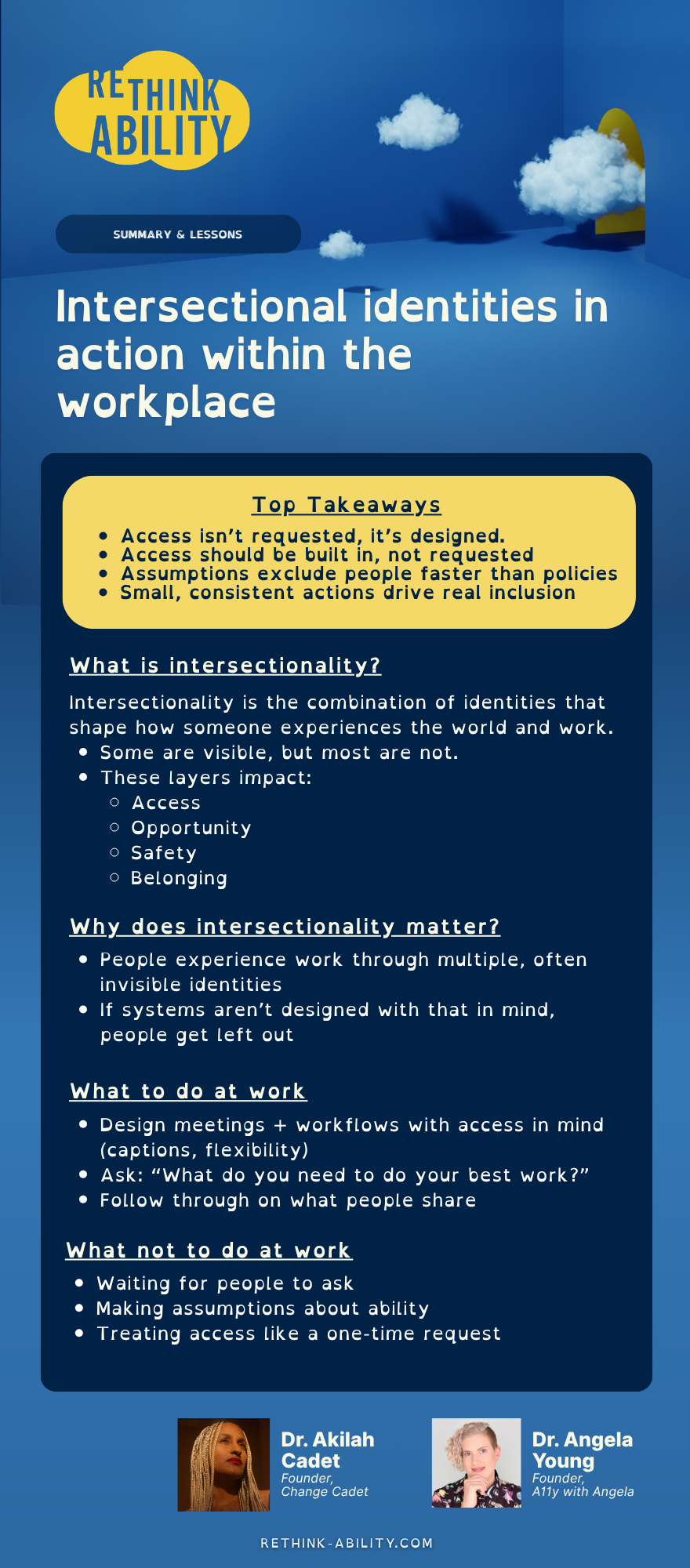 Preview of page one of "Intersectionality and its role in accessibility" summary one pager