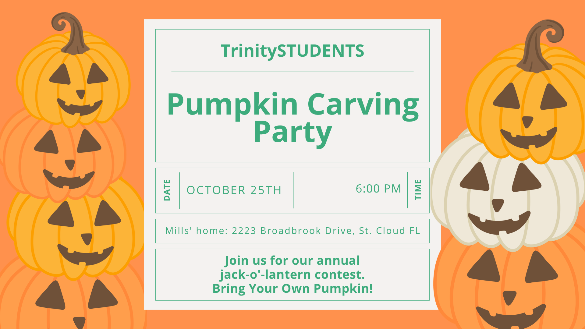 TrinitySTUDENTS Pumpkin Carving Party