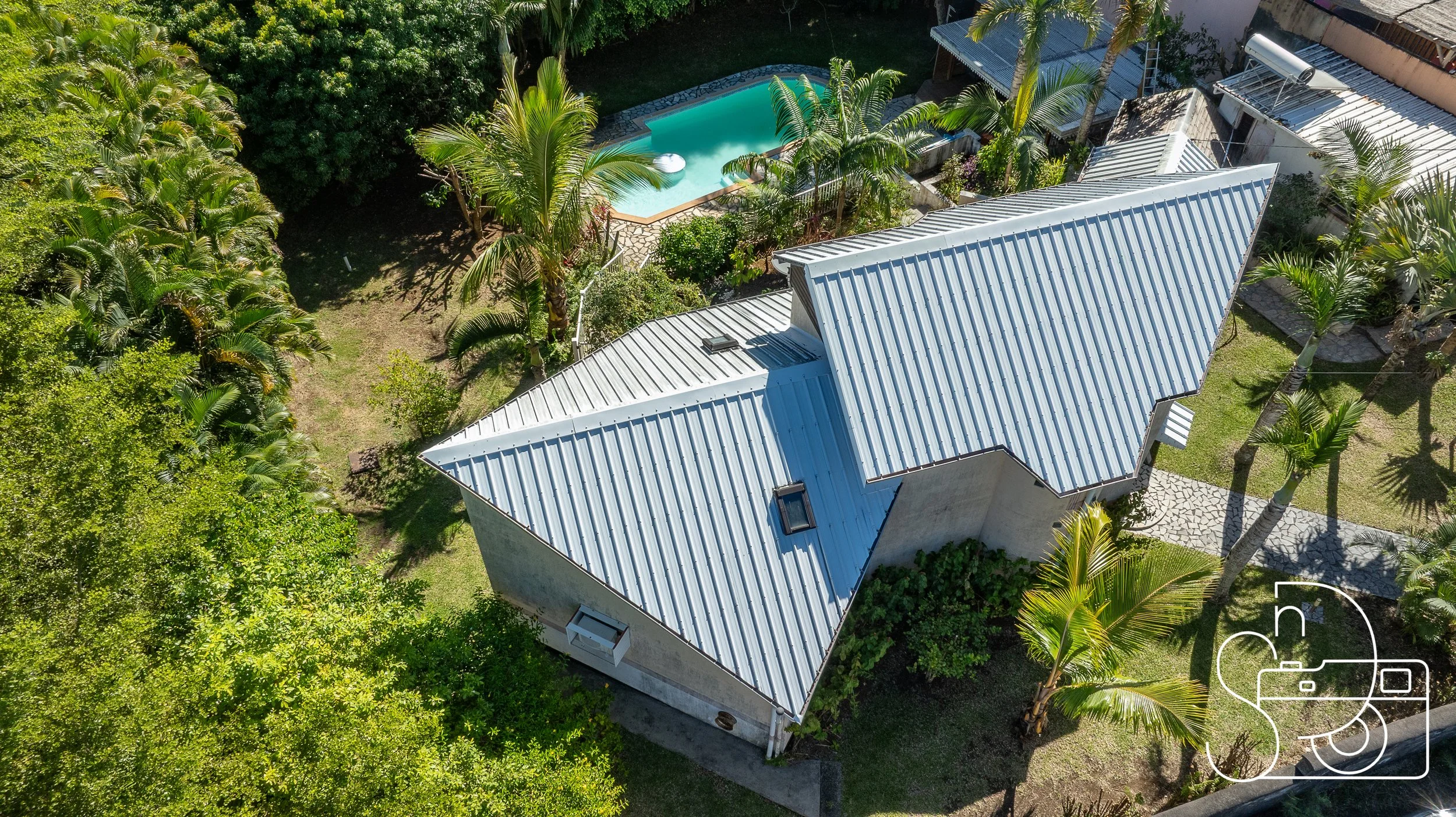 Villa en vue aérienne
