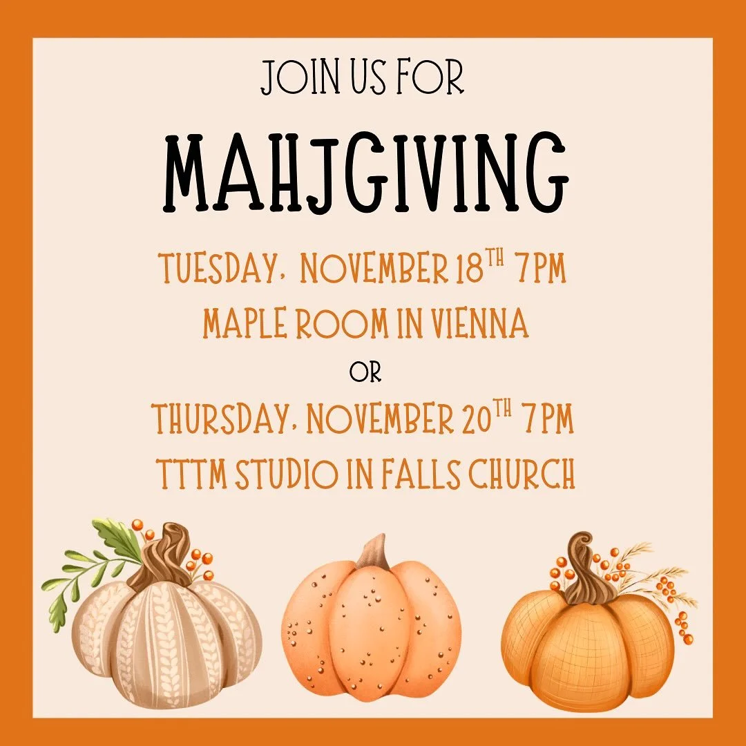 Join us for Mahjgiving-our way of celebrating friendship, tiles and all the gratitude this game brings. 🀄️💫 Let&rsquo;s play, laugh and give thanks the Mahjong way! Two locations and two dates to choose from. Link in bio to register! 🦃 🀄️ #thankf