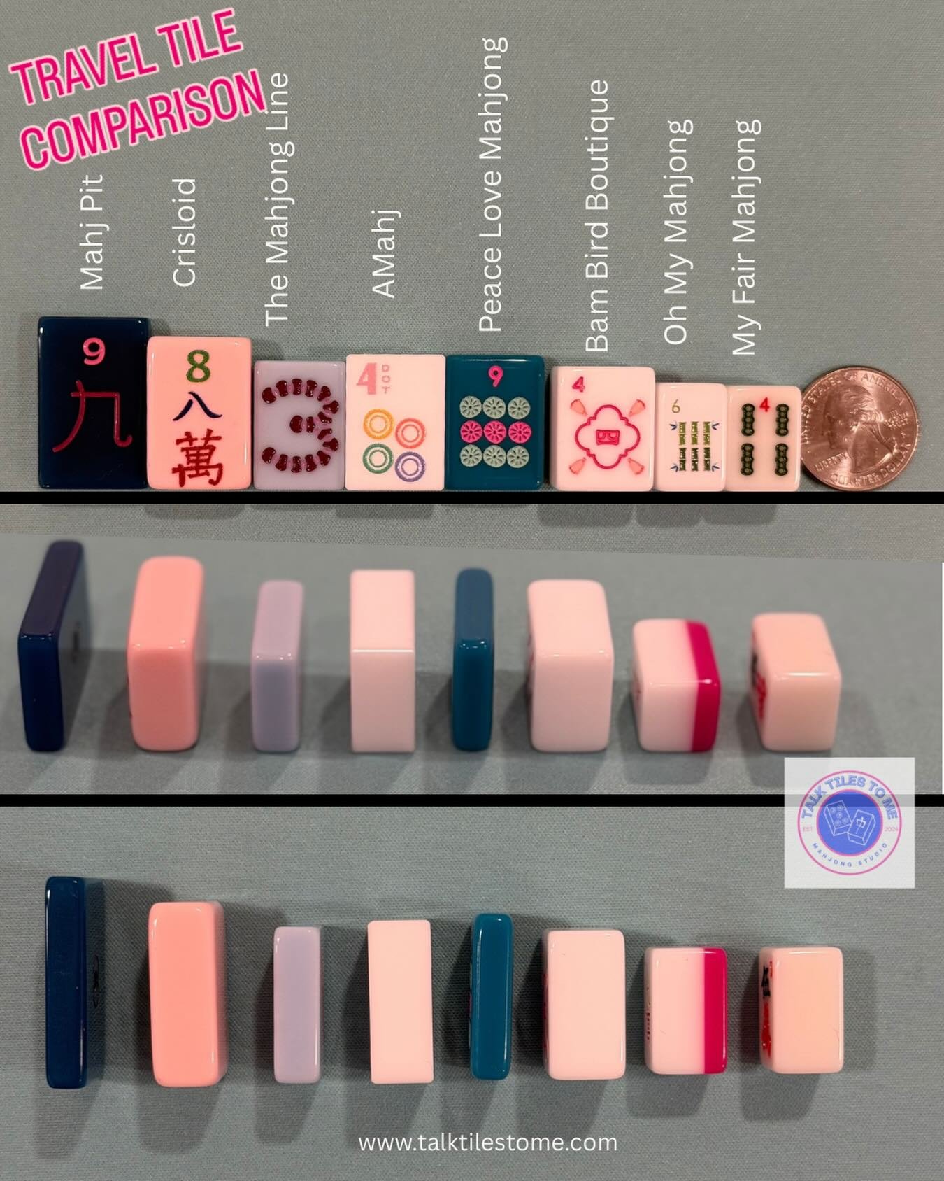 TRAVEL TILES! You asked. We delivered.
So many questions about a travel tile comparison, especially after our regular tile post and we get it. Travel tiles are not all created equal, as you can see by this comparison.

Size matters to me. I need to b