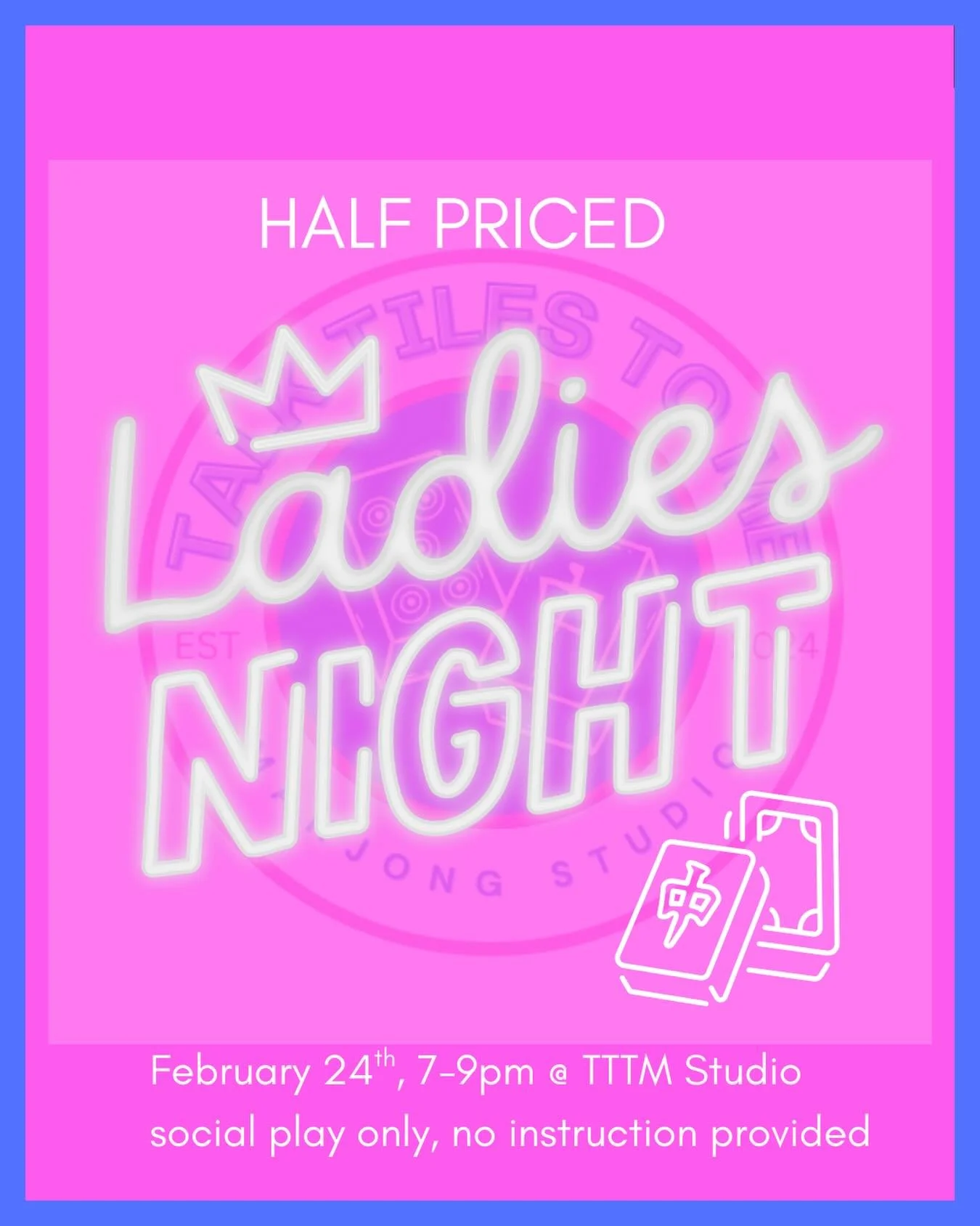 It&rsquo;s baaack! Half priced ladies night social play is back. Join us next Tuesday, February 24th, 7-9pm at the TTTM Studio. Link in bio to register.