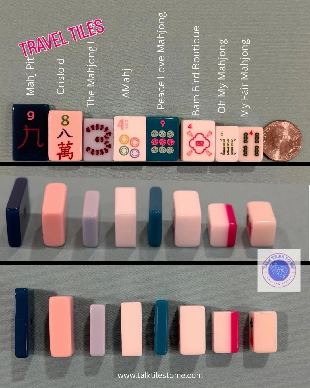 Travel tiles are trending. 

With spring break coming soon, our DMs have been busy with questions about the best travel tiles. So we&rsquo;re bringing back our travel tile comparison, now including the popular @missmahjongofficial travel tiles (secon