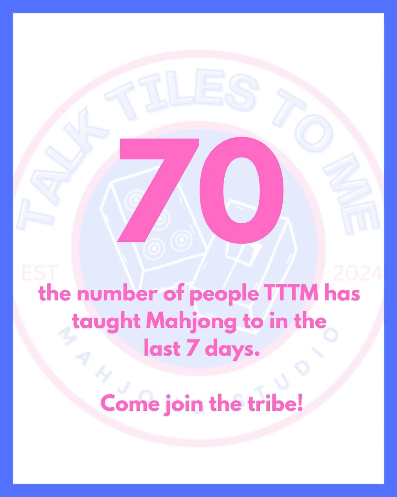 When you come to learn Mahjong, you think you&rsquo;re just learning a game.

But somewhere along the way, something  else happens.

You find your people.
You join a community.
You walk away with new friends.

And you&rsquo;re doing something amazing
