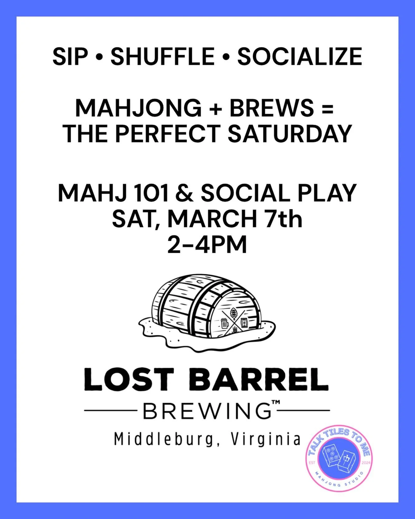 Sunny &amp; 70s projected for this Saturday&hellip; the perfect day for Mahjong. 
Grab your spot and join us at the tables!

Link in bio to register. See you there.