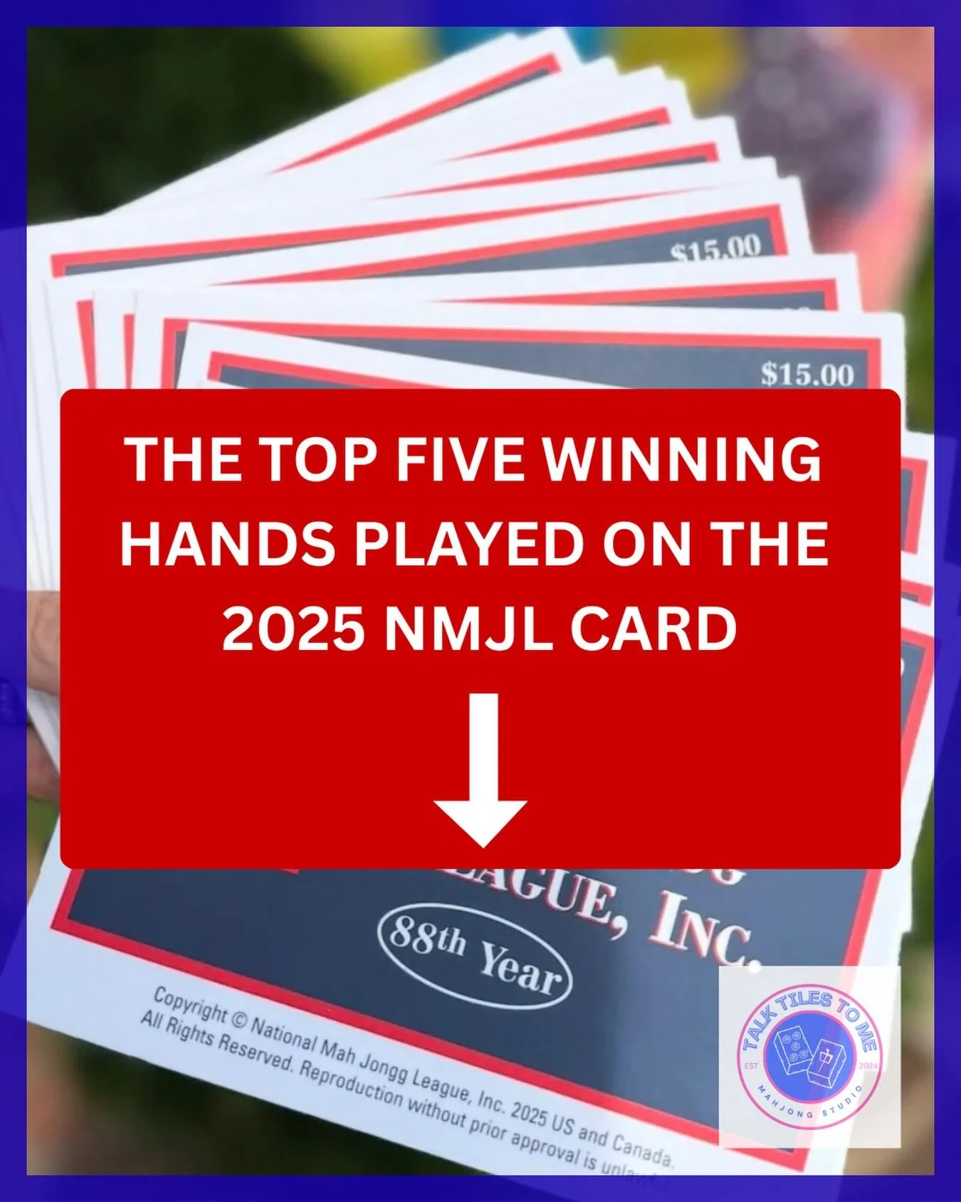 As the 2025 NMJL card comes to a close, we thought it would be fun to look back on the most played lines on the 2025 NMJL card. 

According to play data from @i_love_mahj , the top 5 most played lines on the 2025 NMJL card were:

1) Consecutive Run, 
