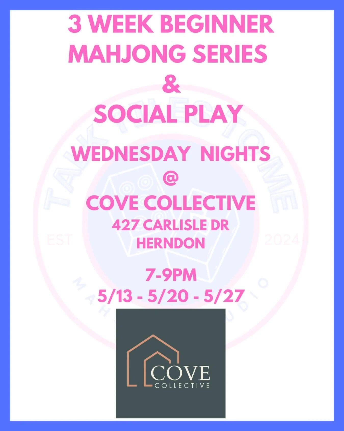 Join us at @covecollectiveva for our 3 week learn to play Mahjong series or join our social play.

Set in a beautifully designed space that makes every game feel a little more special.

Starts next week.
Come solo or bring a friend&hellip;you&rsquo;l