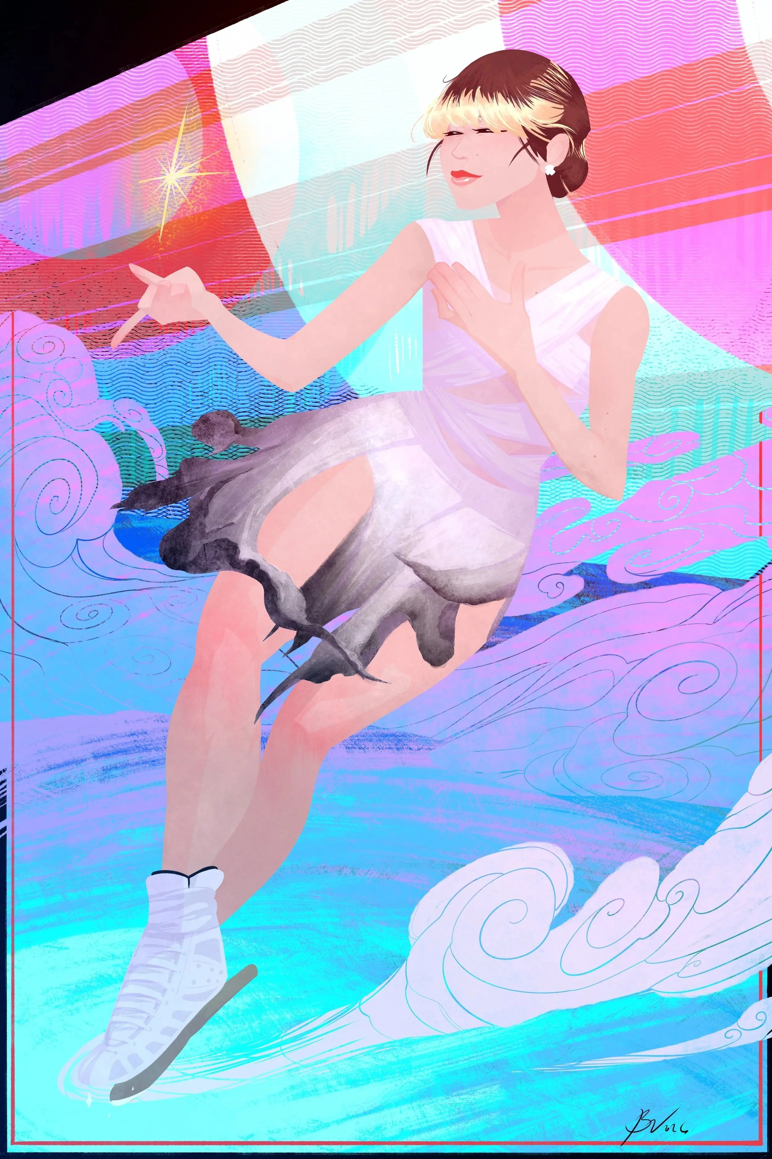 Finding joy again after losing your way. Hand drawn and colored.