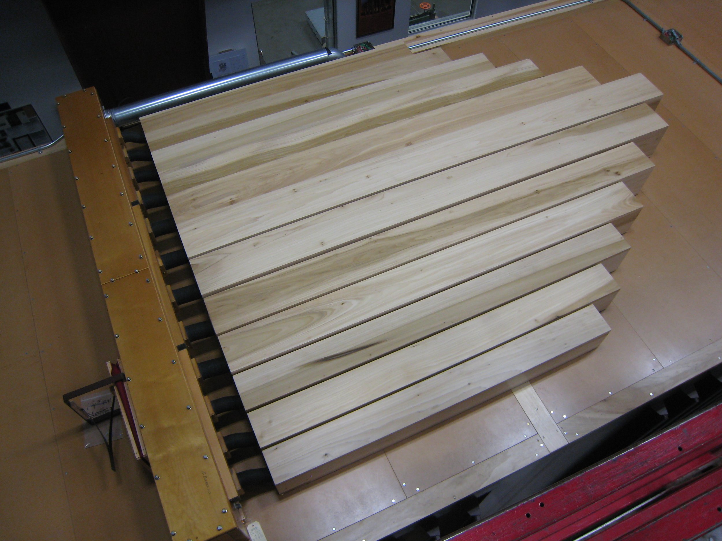 Swell Bourdon Pipes Horizontal on the Roof of the Organ.