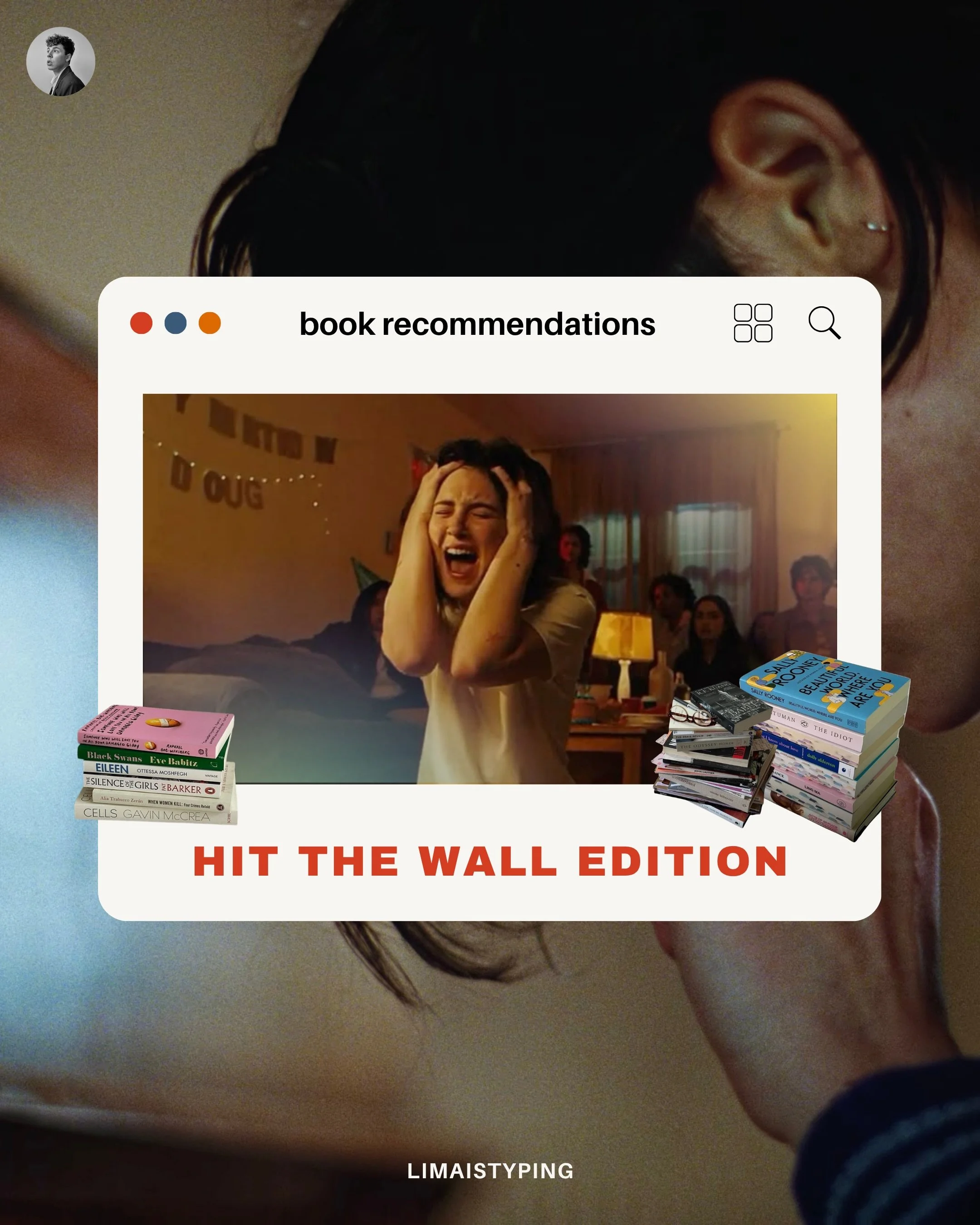 book recs for the ones that can&rsquo;t help hit the wall ❤️&zwj;🩹

(in honour of @gracieabrams new song &ldquo;hit the wall&rdquo;)

for when you&rsquo;re in your 20s (or past them, but still there in your head) and everything feels slightly misrea