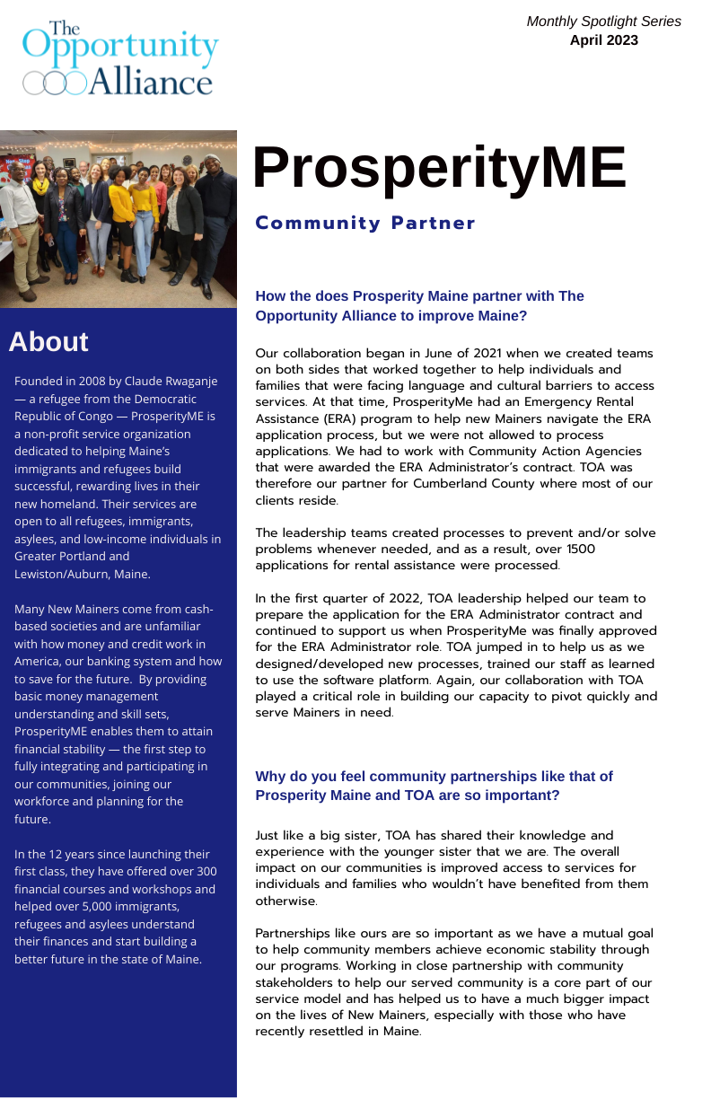 April Spotlight - ProsperityME — The Opportunity Alliance