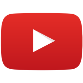 Red YouTube play button logo on a black background.