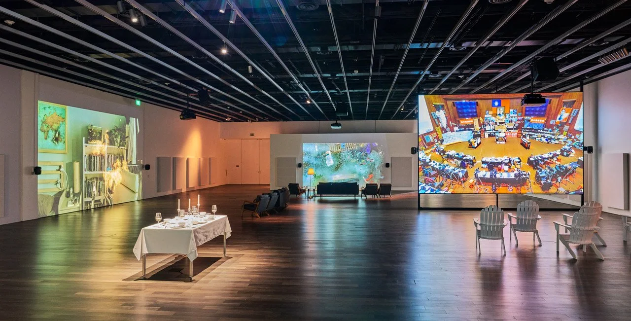 Installation view of Yuan Goang-Ming_ Everyday War, 2025, at the Asian Art Museum of San Francisco. Photo by Kevin Candland