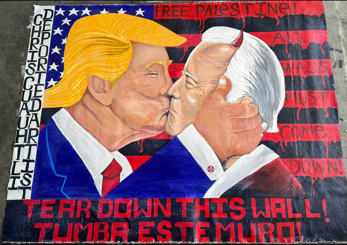 Biden and Trump Kissing at the border