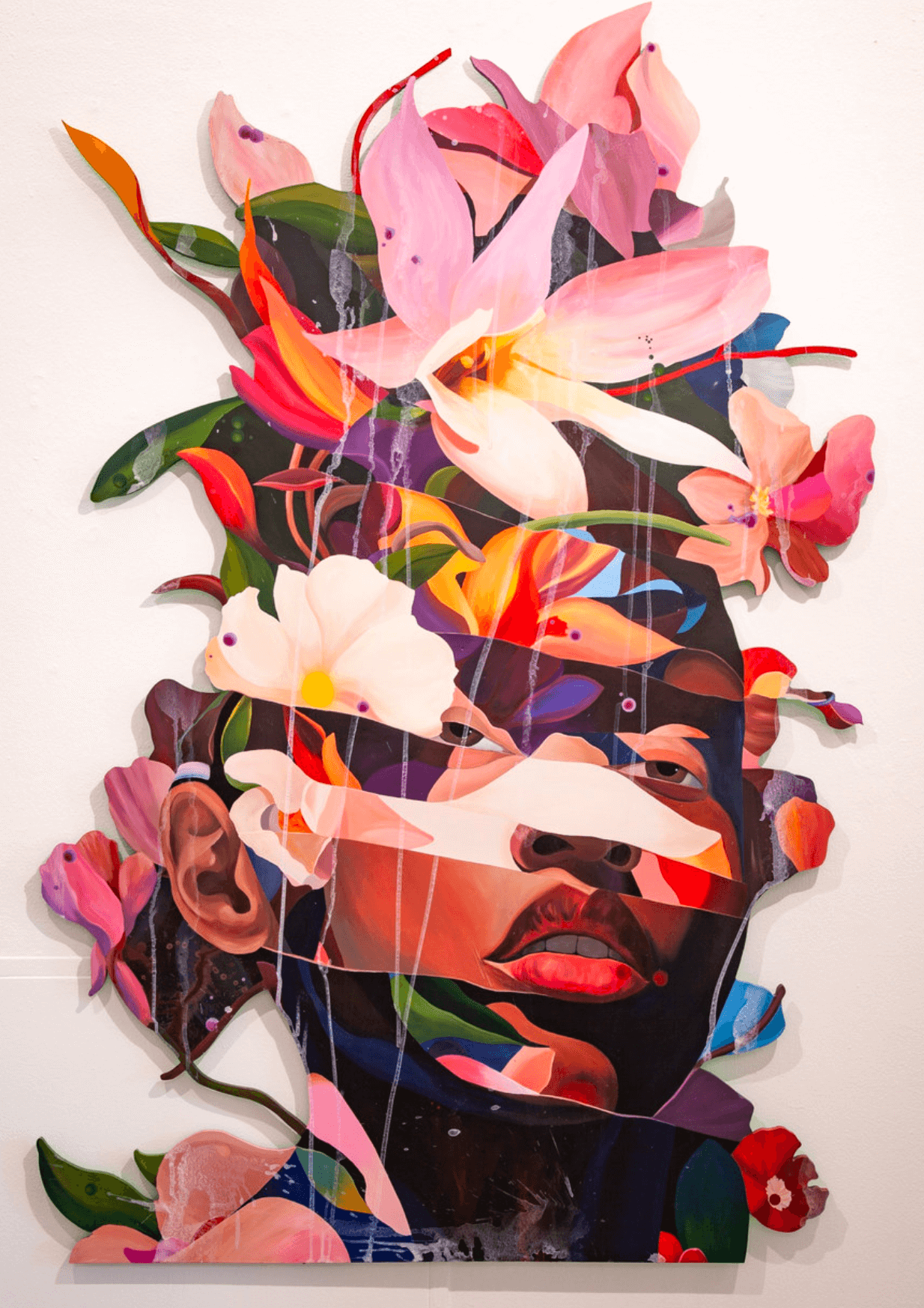 Strata // acrylic on birch. ≈ 72" x 46", 2025