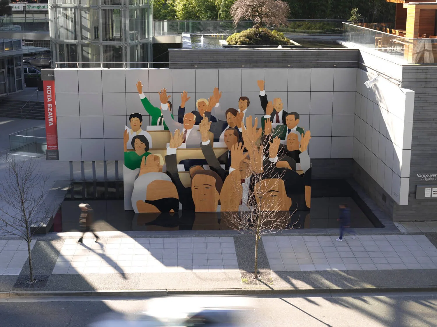 Hand Vote, painted wood, installation view at Vancouver Art Gallery Offsite, Vancouver, BC, Canada, 2012