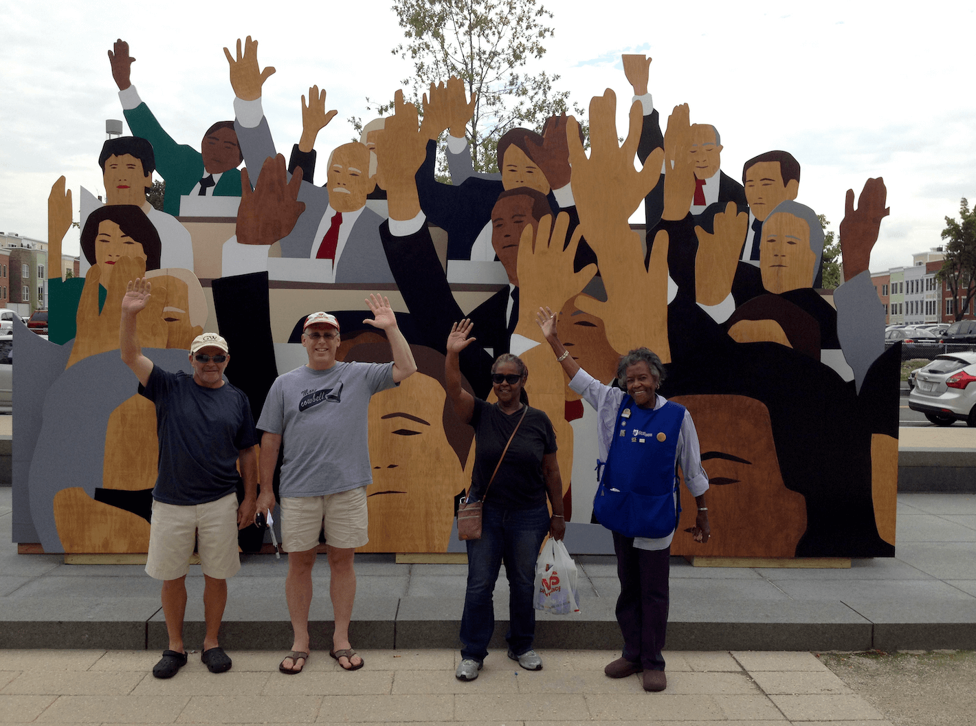 Hand Vote, painted wood, installation view at Canal Park, Washington, DC, 2014