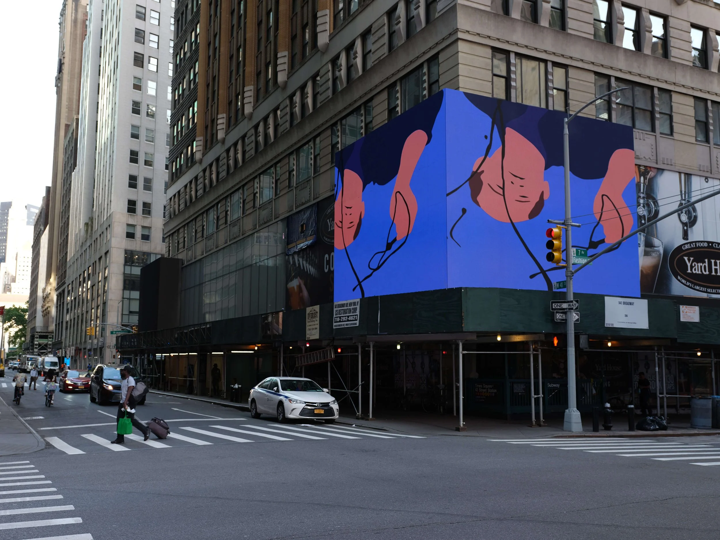 Paint Unpaint, Installation view at Times Square, New York, 2020, San Francisco Art Institute 150th Anniversary Art Projection. 