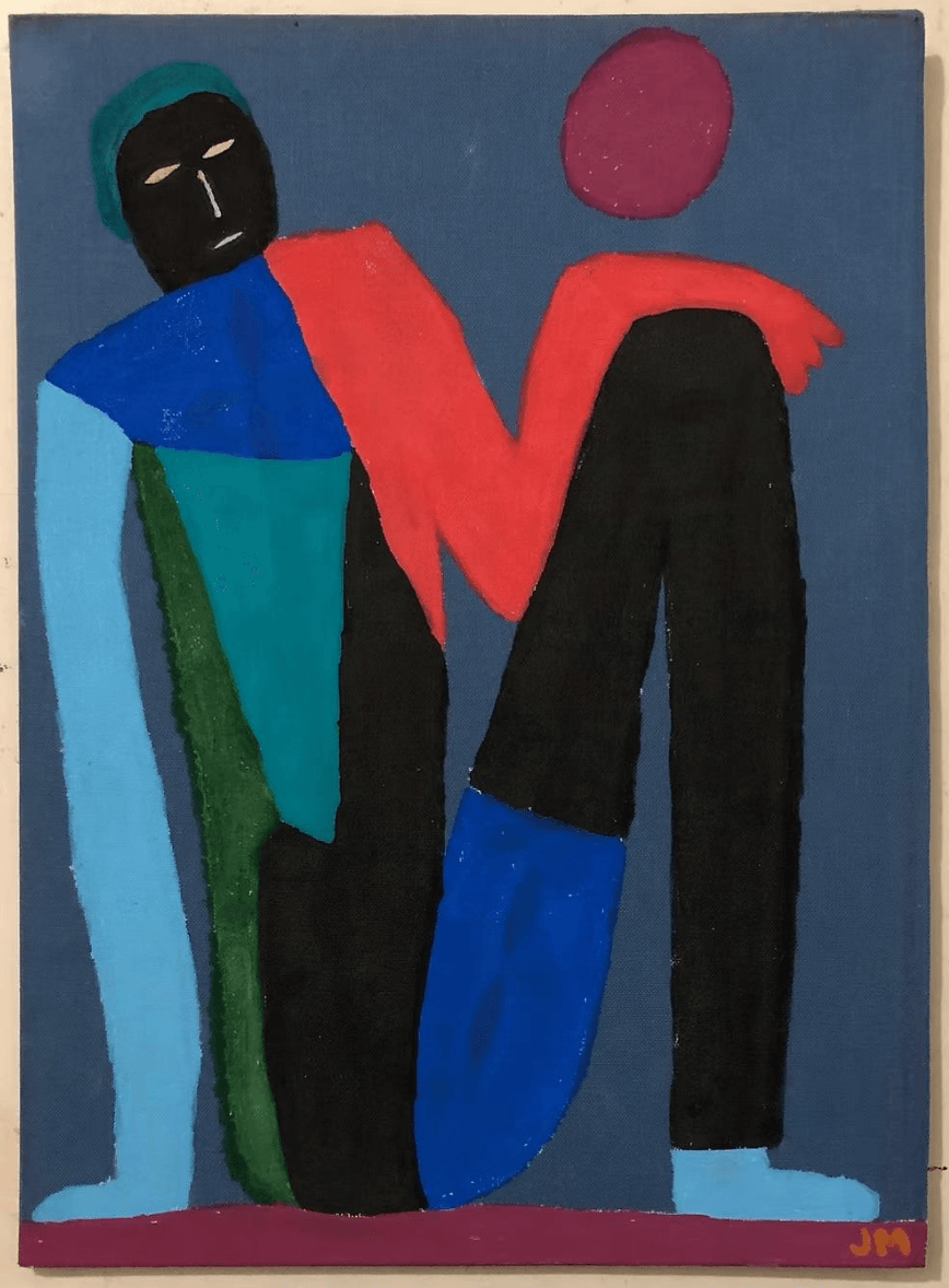 John McKie, Relaxation, water based paint pen on hardback book cover, 12.75 x 9.5 inches.