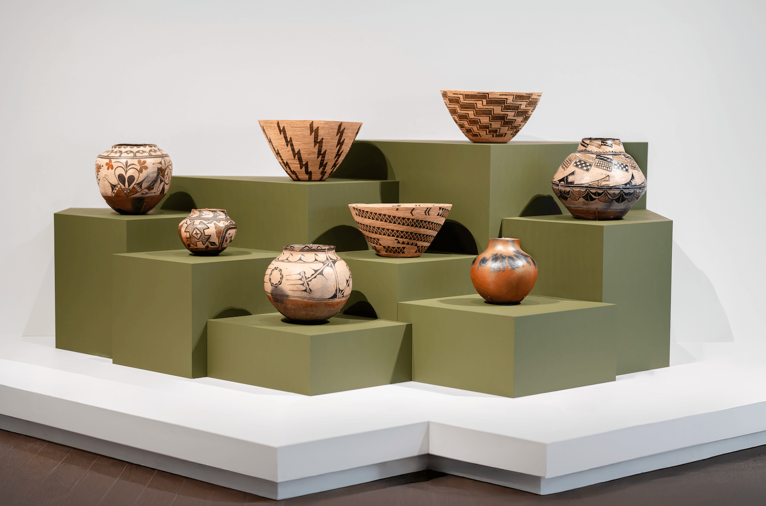 Installation view of "Arts of Indigenous America," at the de Young Museum, San Francisco, 2025. Photograph by Gary Sexton.