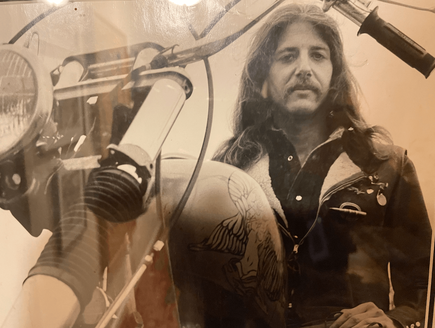 My Harley I built living with Pete Knell, 1st day on the Harley