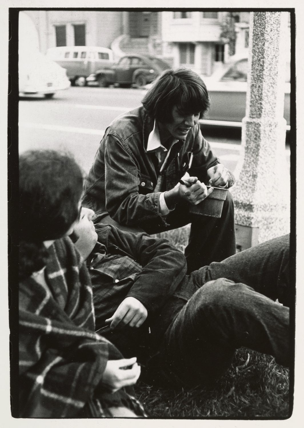 Peter eating at the Digger Free Food event.