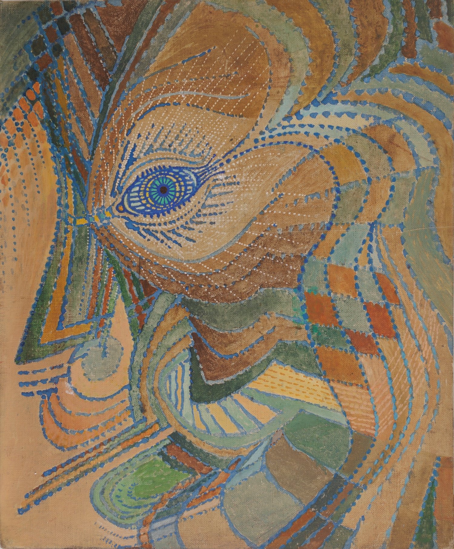 Portrait of the Poet in a State of Delirium, 1952-54 Oil on canvas board 17 3/4 x 15 in