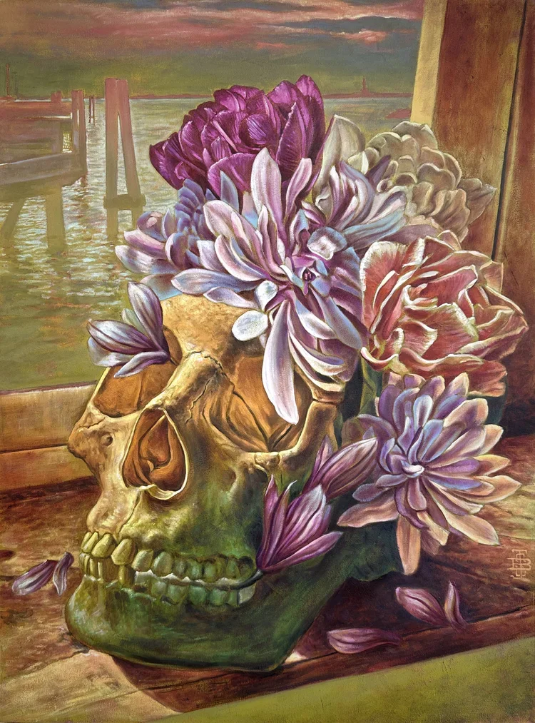 STILL LIFE Oil and acrylic on wood • 30 x 22 in • 2023