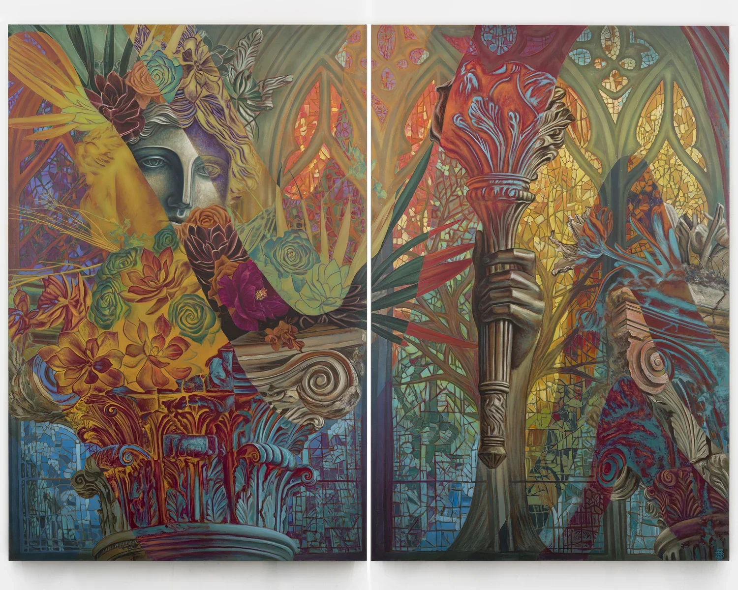 Entropic Edifice II Oil and acrylic on canvas, 96 × 72 inches