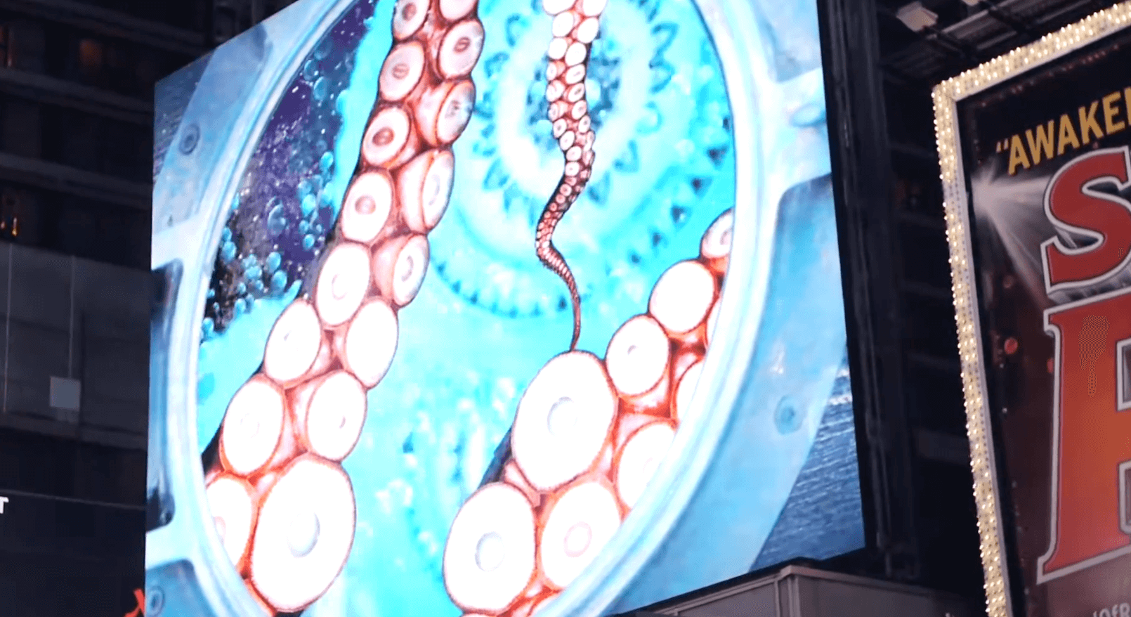 Times Square Arts, Beau Stanton’s multi-channel animation Voyage 