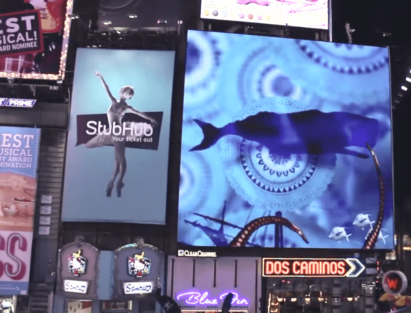 Times Square Arts, Beau Stanton’s multi-channel animation Voyage 