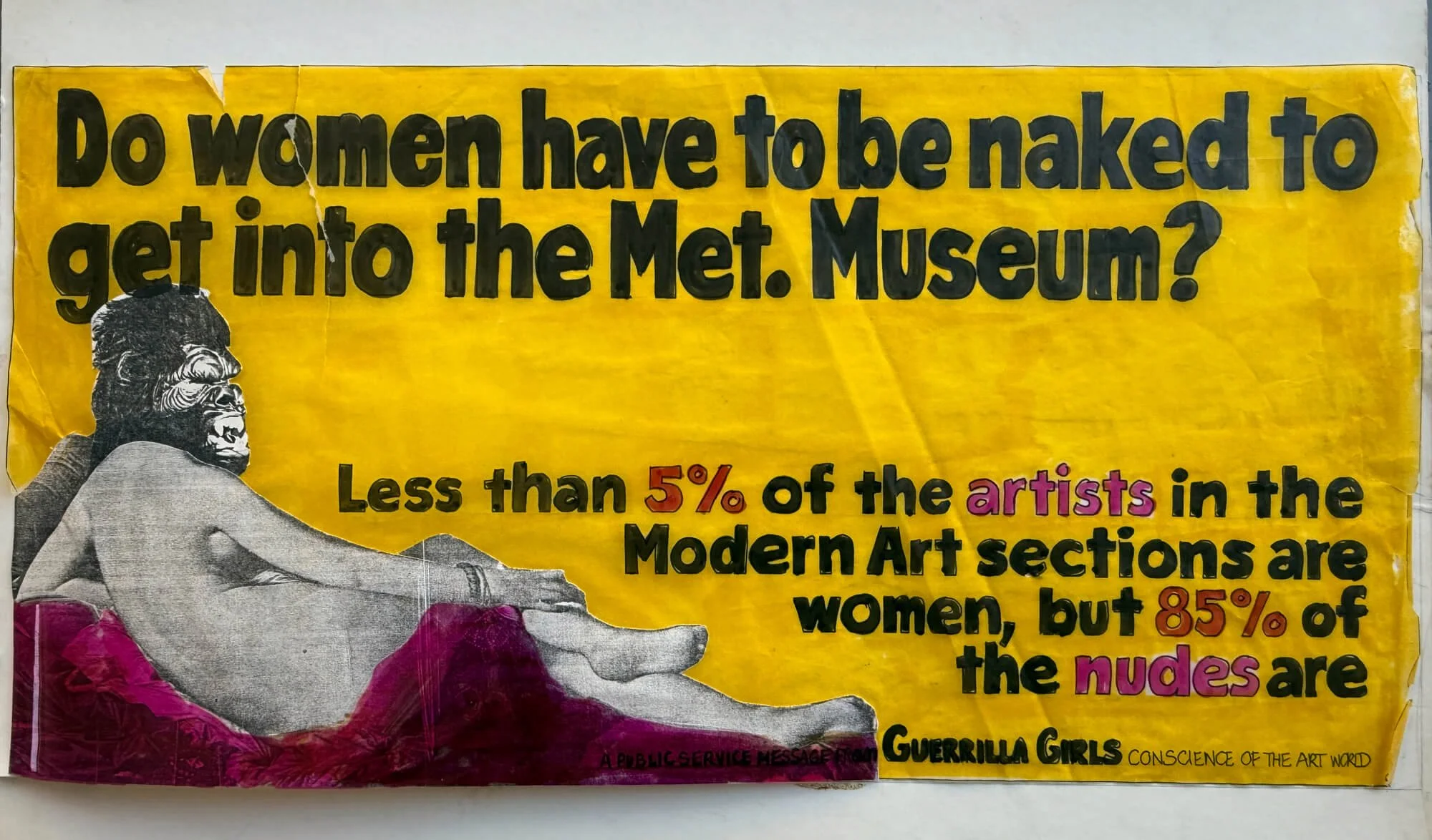 Draft: The famous bus billboard used to show how women were kept out of museums, except as objects of lust.
