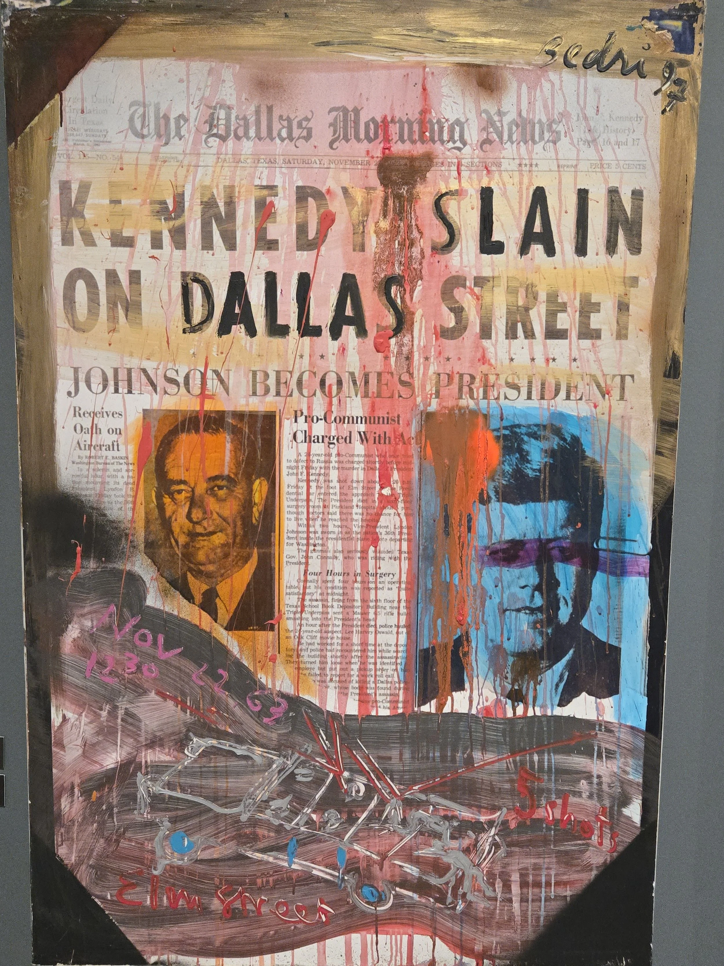 Bedri Baykam Kennedy Slain on Dallas Street