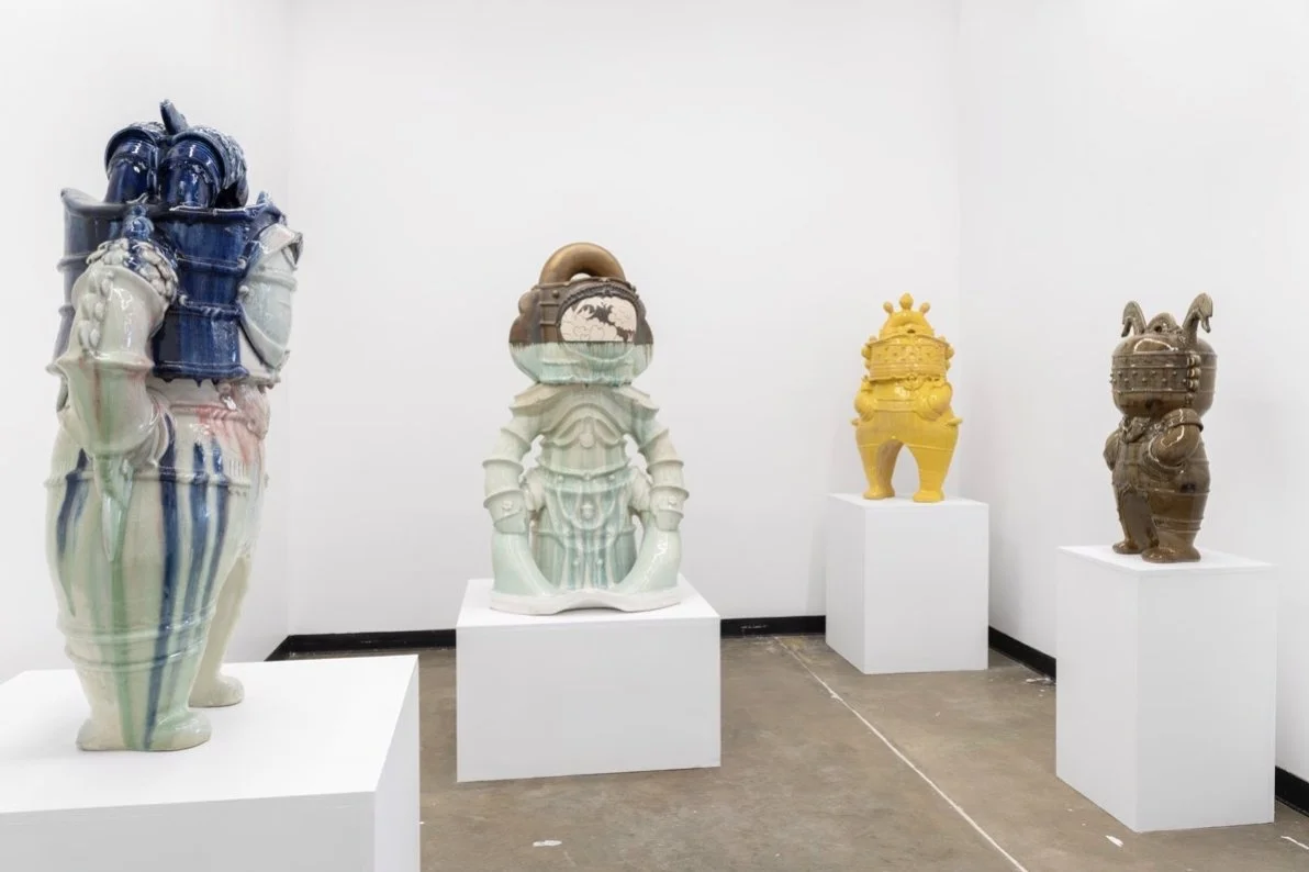 An installation view of Hayun Surl’s “Guardians” at Ivester Contemporary