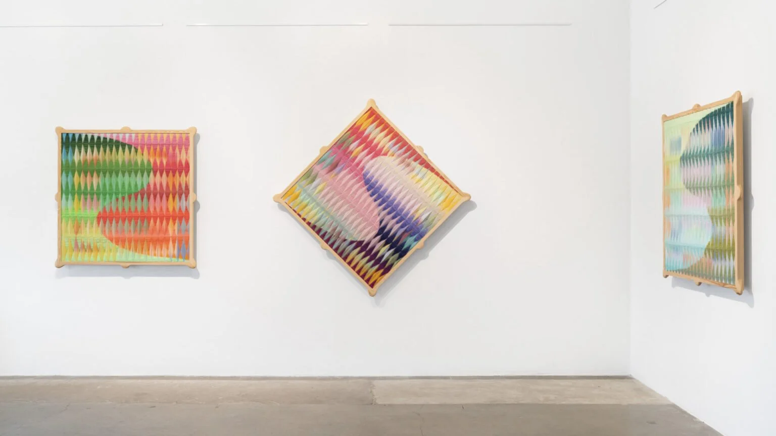 An installation view of works by Anya Molyviatis in the Ivester Contemporary booth at the Dallas Art Fair, 2026. Image courtesy of Ivester Contemporary