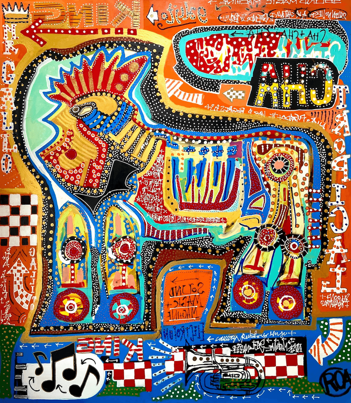 El Gallito 2025 63" x 55" Acrylic/Canvas